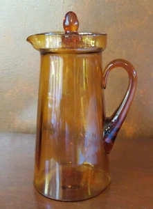 Cambridge Glas, Bernstein Rund Groß 11" Deckel Getränkekrug - Bild 1 von 5