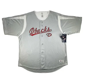 True Fan Arizona Diamondbacks MLB Baseball Jersey D-Backs Button Up Grey Mens XL - Picture 1 of 5