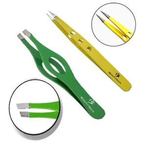 Eyebrow Tweezers Hair Beauty Professional Stainless Steel Facial Hair Remover - Picture 1 of 4