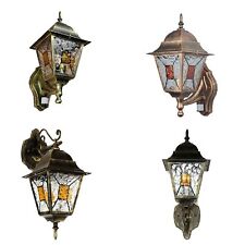 Außenleuchte Wandlampe Rustikal Ornamentglas in Antik Wandlaterne