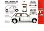 RENAULT 5 TURBO SPEC SHEET/Brochure:1986,1985,1984,1983