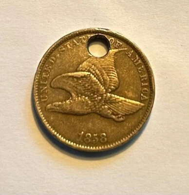 1858 flying eagle cent penny  - Image 1 of 2