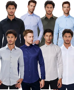 Camisa de vestir ajustada para hombre - perfecta para boda, elegante informal y uso formal - Imagen 1 de 42