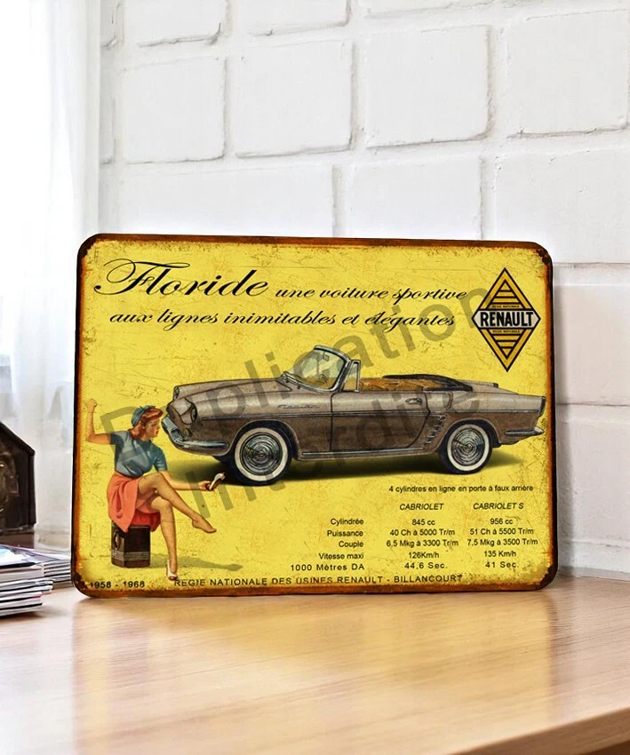 vintage Renault Florida metal plate - Image 1 of 1