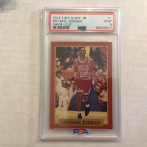 1991 tuff stuff Jr Hand-Cut Michael Jordan #1 Chicago Bulls PSA 9 Mint  MVP - Picture 1 of 2