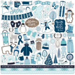 (1) 12x12 Hoja de Papel Echo Park INVIERNO MAGIA Libro de recortes Pegatinas de Elemento - Imagen 1 de 1
