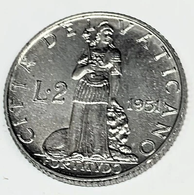 # C4602   VATICAN  CITY     COIN,    2 LIRE  1951   Unc. - Image 1 of 2