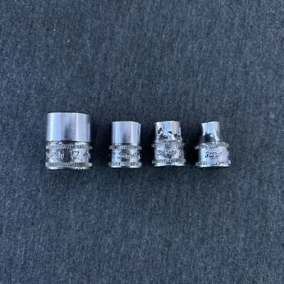 Snap on Tools 3/8" Drive 4 Pc Sockets 17mm, 12mm, 11mm, 8mm USA - Image 1 of 4