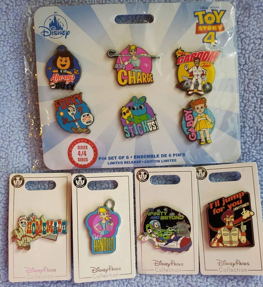 Toystory 4 Pin Set 4/4 and Disney Parks Forky Bo Peep Duke Kaboom Buzz Pins New - Image 1 of 1