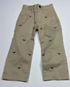 Castaway Nantucket Boys Size 2 Beagle Dog Pants Embroidery Khaki - Picture 1 of 14