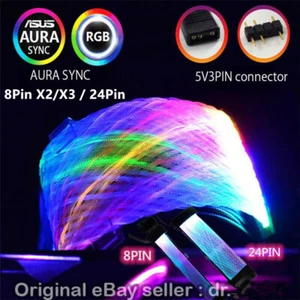 24Pin Addressable RGB Power Extension Cable GPU ATX Strimer 24PIN 8Pin Aura Sync - Picture 1 of 17