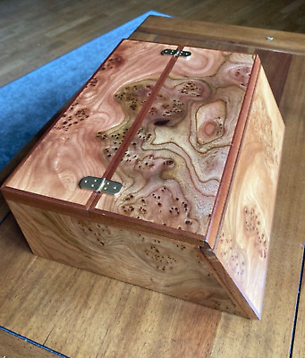 Stunning Agresti Briar Wood Large Stationary Box Writing Slope Made In Italy • 249.95£
