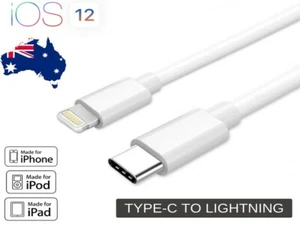 USB Type C USB Data Sync Charger Cable Lead to iPhone iPad iOS 14 13 12 -1 Meter - Picture 1 of 6
