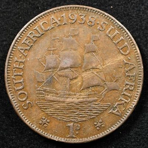 South Africa 1 Penny 1938, Coin, Inv#F527 - Picture 1 of 2
