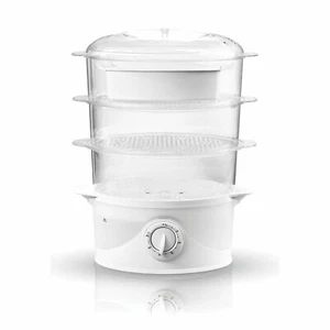 Vaporera Eléctrica Cocina al Vapor, sin BPA Temporizador 60 Min., 3 Recipientes - Imagen 1 de 9