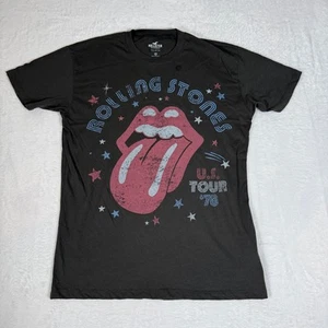 Mens Hollister Rolling Stones 1978 Tour T-Shirt XS Dark Grey Vintage Rock Band T - Picture 1 of 6