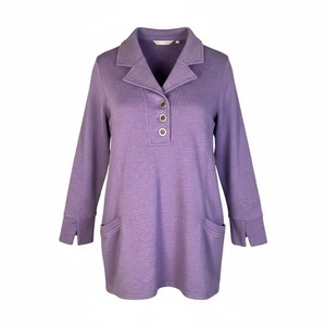 Soft Surroundings Golden Age Tunic Purple Long Sleeve Shacket Top Women's XL - Picture 1 of 8