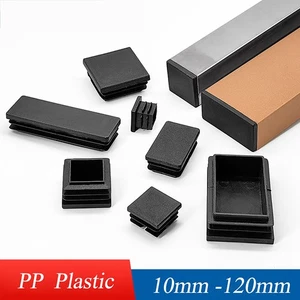 Square Plastic End Caps For Tubing Bungs Inserts Blanking Plugs Furn Feet Black - Picture 1 of 90
