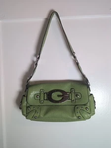 Vintage Y2K Guess Green Faux Snake Skin Purse Crossbody Bag Shoulder - Picture 1 of 6