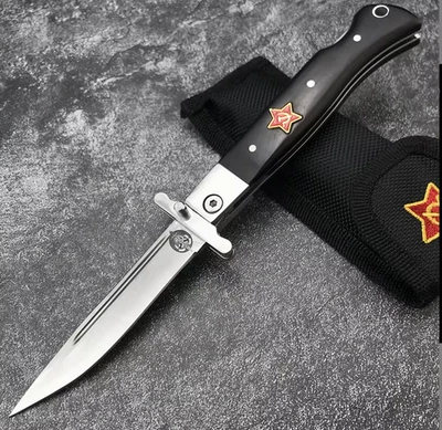 Russian Finka Manual Folding Knife Functional Collectable-handle color is Brown - Image 1 of 4