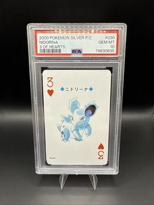 2000 POKEMON LUGIA VERSION PLAYING CARD 3 OF HEARTS #030 NIDORINA PSA 10 - Picture 1 of 2