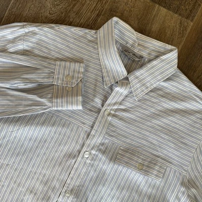 Vintage Da Vinci California Shirt Mens XL Blue Striped Long Sleeve Button Dress - Image 1 of 4