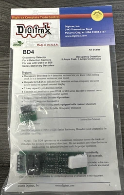 Digitrax BD4 Block Occupancy Detector - DCC MultiScale - 4 Sections NIP! - Image 1 of 4