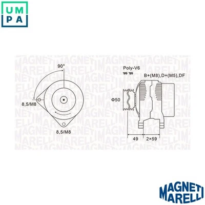 ALTERNATOR 063731147010 FOR RENAULT MASTER/II/Platform/Chassis/Van/Bus LAGUNA - Image 1 of 4