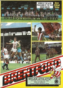 Football Programme BRENTFORD v WIGAN ATHLETIC Jan 1984 - Picture 1 of 1