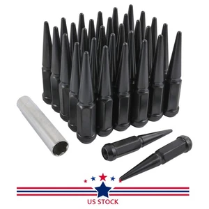 JDMSPEED 32 PCS Set Spike Lug Nuts 9/16" BLACK For 1994-2011 Dodge RAM 2500 3500 - Picture 1 of 9