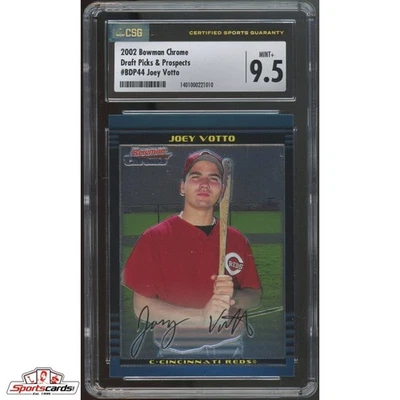 2002 Bowman Draft Chrome Joey Votto RC CSG 9.5 #BDP44 - Image 1 of 2