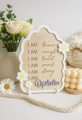 Personalised Affirmation Board – Custom Name Sign – I AM - image 1 of 3