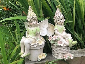 SLEEPING Fairy Hand made Garden Ornament Statue Grave Memorial out door globe - Picture 1 of 53