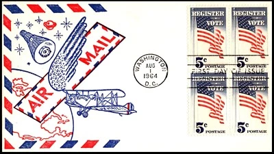 1249 Register to Vote FDC, Unknown Cachet, OF, B4, Unaddressed - Image 1 of 3