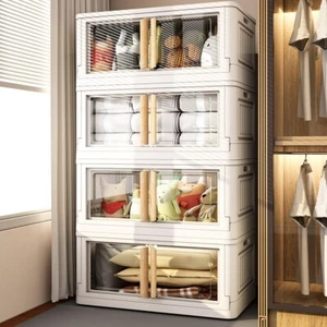 New 4 Pk Storage Bins with Lids 78 QT Plastic White Closet / Kitchen Organizers - Picture 1 of 8