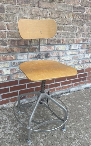 Industrial Vintage UHL STEEL Toledo Drafting Chair stool Adjustable no shipping Cover