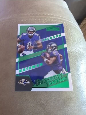 2022 Contenders Lamar Jackson & Rashod Bateman #TDT-LJA Emerald Green Foil  - Image 1 of 2