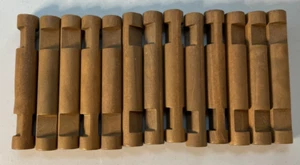 Lot of 13 Vintage Tan Lincoln Logs 4.625" 2 Notch Various Parts Pieces - Picture 1 of 4
