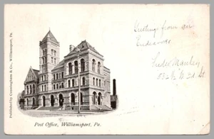Post Office Williamsport Pennsylvania PA Undivided Back c1906 Antique Postcard - Bild 1 von 2