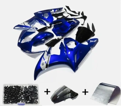 Kit de carenagem por injeção +parafusos para Yamaha YZF R6 2003 2004/R6S 06-2009 azul branco - Imagem 1 de 4
