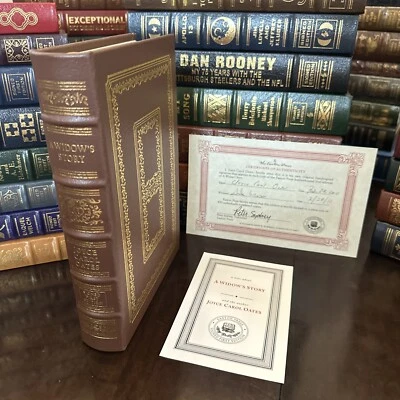 A Widow’s Story, Joyce Carol Oates SIGNED 1st EDITION LEATHER Easton Press COA - Image 1 of 4
