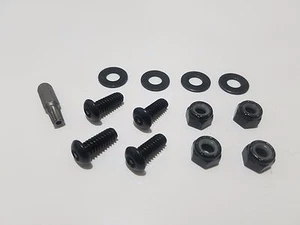 BLACK Anti Theft Security Stainless Motorcycle License Plate Frame Bolts Screws - Picture 1 of 2