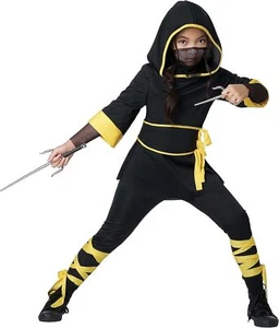 Ninja Girl Warrior Black Martial Arts Fancy Dress Up Halloween Child Costume - Picture 1 of 10