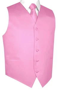 Men's Satin Tuxedo Vest, Tie and Hankie. Formal Dress Wedding Prom Homecoming - Picture 1 of 62