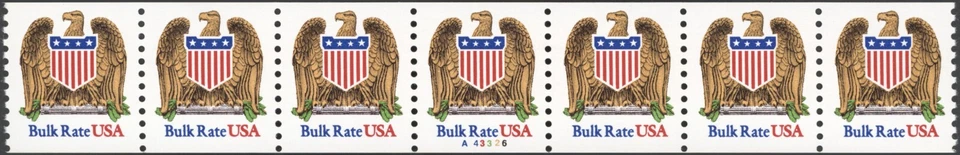 1993 US Scott# 2602, USA Bulk Rate (10c) Eagle & Shield PNC7, Plate# A43326 - Image 1 of 1