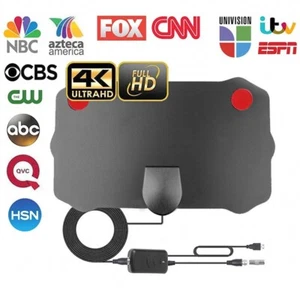 Digital TV Antenna HDTV 4K 1080p Indoor Amplifier 5600 Miles Long Signal Range - Picture 1 of 11