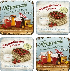 NostalgicArt Set Metall Untersetzer Homemade Marmelade Honig Metal Coasters * - Picture 1 of 7