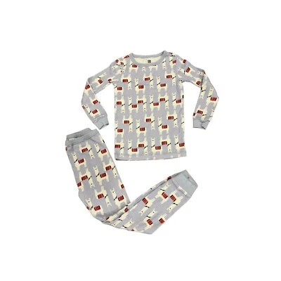 Tea Collection Dressy Llama 2 Piece Cotton Pajama Set Sz 7 - Image 1 of 4