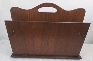 ✨Vtg MID-CENTURY MODERN PRIMITIVE Holz Buch Magazin L. P. Album Rack - Bild 1 von 7