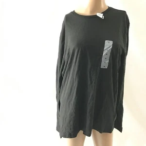 Old Navy Black Long Sleeve Tee Shirt Size M Solid Top Women’s Crewneck Casual - Picture 1 of 5